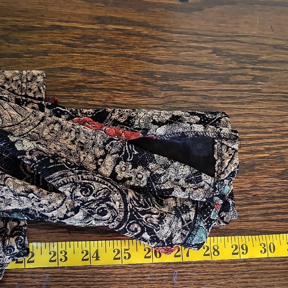 Y2K Notations Floral Tunic Top Size 2X Long Sleeve VNeck Whimsigoth Fairy Dark - Picture 11 of 13